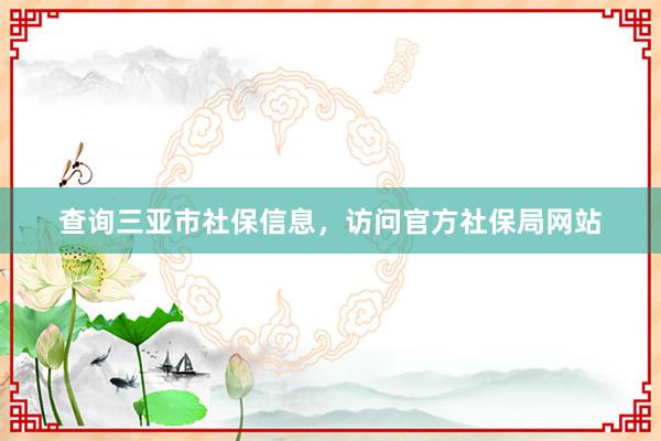 查询三亚市社保信息，访问官方社保局网站